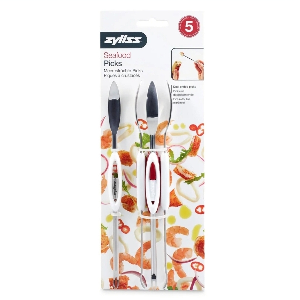 NEW! ZYLISS Dual Ended Stainless Steel Seafood Picks - Set of 4